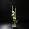 Empratamento de Banquete Rural Estilo Chinês com Flores e Plantas Artificiais, Decoração de Bandeja Artística para Hotel, Embelezamento Criativo de Pratos Frios e Sashimi com Flores Pequenas