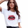 Camiseta de manga corta con cuello redondo y estampado gráfico para mujer, de AliExpress, eBay y Amazon, moda europea y americana, 2020