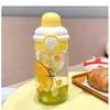 Taza de Agua Portátil Nueva de Paja de Alto Valor Linda Gran Capacidad Taza de Vidrio de Alto Borosilicato Resistente a Altas Temperaturas Taza de Doble Uso Resistente al Calor