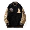Jaqueta Aviador Retrô Americana para Homens, Novo Estilo Outono Casaco Masculino, Jaqueta de Baseball de Camurça Pesada de Marca Tendência, Resistente a Amassados