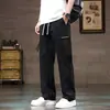 Calça Cargo Americana Masculina Verão Fina Seda de Gelo Secagem Rápida Solta Reta Perna Larga Streetwear Casual Calças Longas para Meninos