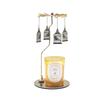 Set de Velas Navideñas con Aroma a Oro y Disco Delgado en Stock del Fabricante con Candelabro de Linterna Giratoria, Regalo Festivo para el Hogar