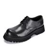 Sapatos de couro estilo coreano para primavera, bico grande, vestido social, couro, sola grossa, calçados casuais da moda britânica para homens