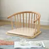 Assento Tatami Encosto de Madeira Maciça Cadeira de Meditação Sem Pés Cadeira Redonda Cama Canto de Janela Cadeira de Chá com Braços Cadeira Japonesa Washitsu