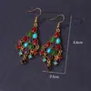 Diseño Original, Joyería Estilo Vintage, Cuentas Enrolladas Coloridas de Moda, Pendientes Retro con Personalidad Elegante para Mujer