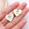 Colgante de Corazón Rosa Flor Rosa Strass Aleación DIY para Mujer Pendientes Hechos a Mano Colgante de Collar Pulsera Accesorios de Joyería