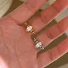 Anel Vintage de Zircônia Marquise Flor de Íris Vazada, Simples e de Nicho, Estilo Old Money, Anel Exquisito e Elegante
