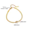 Pulseira de Corrente Cobra Reta com Pingente de Coração e Pedra de Nascimento All-match Transfronteiriça Banhada a Ouro 18K Estilo Cobra Minimalista Criativo INS para Mulheres