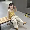 Conjunto para niño 2026 otoño/invierno estilo coreano ropa de estar para bebé suéter azul de punto amarillo pantalones largos casuales