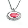 Collar con colgante de gema de tiempo de diamante ovalado de la NFL Fútbol Americano 32 Equipos Green Bay Panthers Collar con nombre del equipo