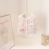 Chaleco de Color Sólido con Bolsillo en Forma de Corazón y Lazo para Niñas, Estilo Regular, Espesor para Bebés y Niños, Chaleco para Niñas