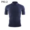 Body Deportivo Camisa Polo con Cuello para Hombre Secado Rápido Elástico de Manga Corta Entrenamiento de Fitness Entrenador Personal Ropa de Trabajo Ropa de Grupo