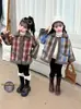 Abrigo para Niñas Estilizado Cuadros Top Nuevo Engrosado Top Infantil Invierno Ropa Exterior Acolchado de Algodón Forro Polar Chaqueta Engrosada