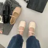 Zapatos Planos de Cuero Pequeños de Suela Blanda Estilo JK Japonés con Puntera Redonda 2024 Primavera Estilo Británico Hebilla de Una Sola Tira Perlas Planas para Mujer