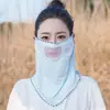 Nova Máscara Véu de Proteção Solar de Verão do Fabricante para Mulheres, Tecido de Malha de Seda Gelada, Cachecol de Pescoço Anti-UV para Ciclismo, Máscara de Proteção Solar