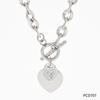 Conjunto de joyería de collar y pulsera de moda otbuckle personalizado, nuevo temperamento, amor, melocotón, acero inoxidable, cadena para clavícula, pulsera de diamantes