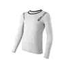 Camisa Masculina de Algodão Outono/Inverno Peça Única Fina Quente Slim Fit Gola Redonda Camada Base Roupa Íntima Básica Justa