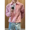 Outono 2026 Novo Estilo Hong Kong Tamanho Plus Camisa de Manga Longa Falsa de Duas Peças M-5X HC26767-TeP38