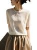 Y ZY358309MG sensación tejida industria pesada jacquard micropermeable seda morera + algodón + lyocell cuello redondo de punto de manga corta t