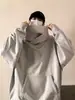 Sudadera con capucha de cuello alto para hombre, top de moda otoño/invierno de corte holgado, color liso, prenda exterior casual simple y versátil, adecuada para parejas, estilo transfronterizo