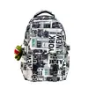 Mochila Graffiti Camuflado com Letras Estilo Verão 2026 Unissex para Alunos do Ensino Fundamental, Médio e Universitário Bolsa para Computador e Livros