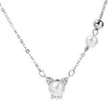 Collar de plata de ley S925 con imitación de perla de gato para mujer, estilo Fujian-Guangdong, moda de nicho estilo ins con un toque de alta gama, cadena para la clavícula, regalo 520