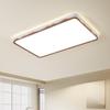 Lámpara de Sala Lámpara de Techo Color Nogal Sencillo Lámpara de Dormitorio Retro Estilo Mid-Century Protección Ocular Ola Rectangular Lámpara Principal de Pasillo