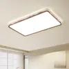 Lámpara de Sala Lámpara de Techo Color Nogal Sencillo Lámpara de Dormitorio Retro Estilo Mid-Century Protección Ocular Ola Rectangular Lámpara Principal de Pasillo