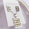 Set de Collar y Pendientes de Acero de Titanio de Alta Calidad, Nuevo Estilo Europeo y Americano, de Venta Caliente Transfronteriza, Joyería de Concha Genuina para Mujer, Precio Especial, Entrega Directa