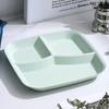 Plato cuadrado de tres rejillas para reducción de grasa, plato creativo japonés, plato cuantitativo creativo de plástico resistente a caídas para el hogar