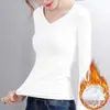 Camisa Gruesa Negra para Mujer en Otoño e Invierno Nueva Camiseta de Manga Larga de Terciopelo Base Ajustada Cálida Talla Grande Top Camiseta Dropshipping