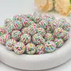 Série de Natal Cores Doces Fogos de Artifício Tiras Coloridas Impressas Contas Acrílicas Corrente de Celular DIY Caneta com Contas Acessórios de Joias