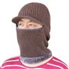 Chapéu de Lã Tricotado Quente Outono e Inverno Capa de Dedo à Prova de Vento para Ciclismo ao Ar Livre Lenço de Veludo Plus Proteção de Orelha Integrada