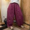 Primavera Nuevo 2025 Pantalones Casuales de Lino Estilo Retro Cintura Elástica Sueltos Artísticos Pantalones Torre