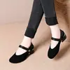 Suela Suave Cómodo Tacón Grueso Para Mujer 2026 Otoño Nuevos Mocasines de Correa Única Boca Baja Zapatos para Madres de Mediana Edad Versátiles Zapatos de Trabajo