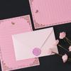 Sobre Rosa Romántico Hermoso Juego de Papel para Cartas Fresco Simple Confesión Romántica Estilo Antiguo Carta de Amor Papel Membretado con Lacre