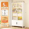 Estantería de Acero para Uso Doméstico Estantería para Niños Gabinete de Almacenamiento para Sala de Estar con Puerta Gabinete de Almacenamiento de Pie a Prueba de Polvo Vitrina de Hierro Forjado