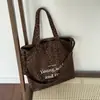 Bolsa Tote 2025 Grande Capacidade Transfronteiriça Novo Estilo Coreano Versátil Bolsa de Ombro Moda Casual Letra Bolsa de Mão para Compras