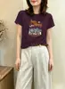 Camiseta de Algodão Canelado Guangzhou Treze Fábricas 220g para Mulheres, Direto da Fábrica, Top de Manga Curta Slim Fit, Exclusivo de Verão para Atacado