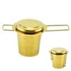 Tetera de acero inoxidable 304 con filtro y compartimento para té plegable binaural, con orificio pequeño para filtrar el té.