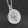 Pendente cruzado novo em prata S925 fundido cravejado com diamantes inteiros artesanato prata esterlina oco leão pingente fábrica de origem