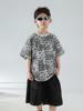 Conjunto de Camisetas de Verano de Manga Corta para Niños, Estilo Veraniego Coreano para Niños 2026 Nuevos Jeans, Ropa de Marca de Moda a Cuadros para Niños