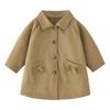 [7A Antibacteriano] Cortavientos para Niña Estilo Otoño Ropa de Otoño para Bebé Chaqueta con Solapas Algodón Puro Ropa Infantil de Longitud Media para Niños Pequeños