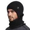 Conjunto de Gorro y Bufanda Transfronterizo para Hombre, Gorro de Punto Engrosado con Forro de Felpa para Proteger las Orejas, para Personas de Mediana Edad y Mayores, Gorro de Lana a Prueba de Viento