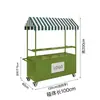 Carrinho de ferro para flores de rua, carrinho de mão pequeno para feiras noturnas, carrinho de entrega de comida, barraca de comida móvel, carrinho de lanches móvel para exterior