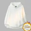 Sudadera Pesada Americana para Hombre de 320g, Manga Larga, Terciopelo, Cálida, con Capucha, Tendencia Otoño e Invierno, Versátil, Sudadera de Color Liso