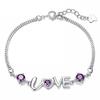 Zhen Rong amor romântico banhado a prata 925 pulseira feminina amor coração em forma de diamante duplo pulseira Taobao explosões fabricantes atacado