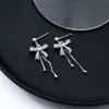Pendientes de Plata con Lazo y Borla de Perlas, Pendientes Geométricos Redondos de Nicho con Diamantes Completos, Pendientes de Lujo Ligero Redondos con Perlas y Tachuelas de Diamantes