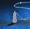 Colar de Zircônia com Três Pedras para Mulheres, Luxo Leve, Nicho, Alta Qualidade, Best-seller Transfronteiriço, Exquisito e Versátil, Pingente Cravejado de Diamantes Corrente Clavícula