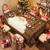 Toalha de Mesa de Natal com um Caminho de Mesa Xadrez Vermelho Festivo para Decoração de Mesa de Jantar e Toalha de Mesa para Festa Temática